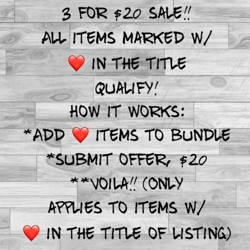 END OF SUMMER SALE   3/$20